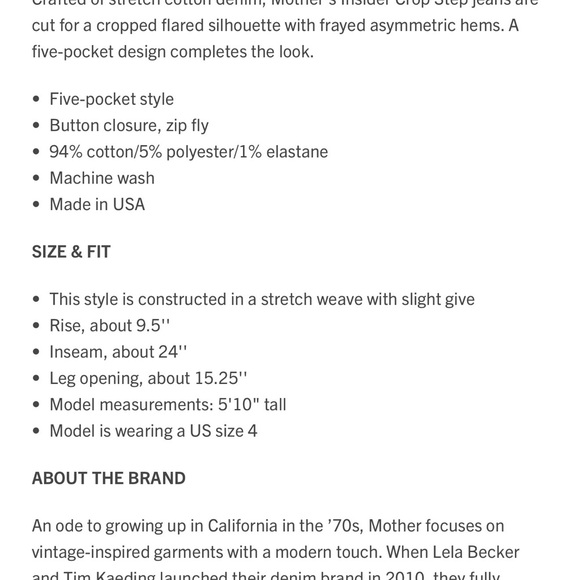 Mother The Insider Crop Step Fray Off Limits Jeans 31 - Picture 9 of 14